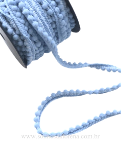 FITA POMPOM PARA ACABAMENTO AZUL BB 3 METROS