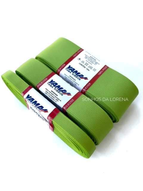FITA GORGURÃO LISO YAMA COR 551 JASMINE GREEN COM 10 METROS