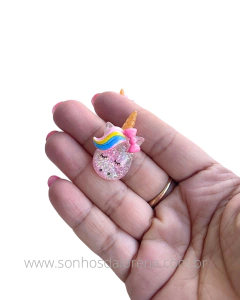 APLIQUE RESINA UNICORNIO CRISTAL LACINHO ROSA COM 02 UNIDADES - comprar online