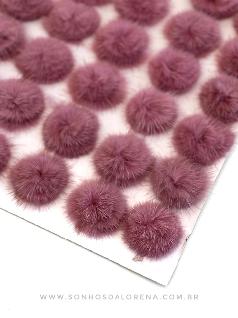 POMPONS ACHATADINHOS DE PELUCIA 4,5 ROSA CHÁ 2 UNIDADES