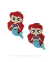 APLIQUE EMBORRACHADO PRINCESA ARIEL COM 02 UNIDADES