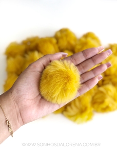POMPOM DE PELUCIA 6CM MOSTARDA UNIDADE