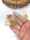 ARGOLINHAS PARA PULSEIRAS DE 8MM LATÃO DOURADO 10 GRAMAS APROXI. 65 UNIDDAES