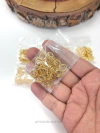 ARGOLINHAS PARA PULSEIRAS DE 8MM LATÃO DOURADO 10 GRAMAS APROXI. 65 UNIDDAES
