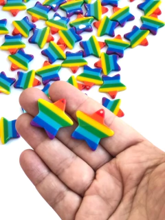 APLIQUE ESTRELA DE ACRÍLICO COLORIDA COM 2 UNIDADES - comprar online