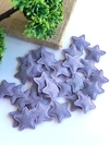 APLIQUE ALMOFADADO ESTRELA GLITER LILÁS COM 02 UNIDADES TAMANHO 3,8CM X 3,8CM