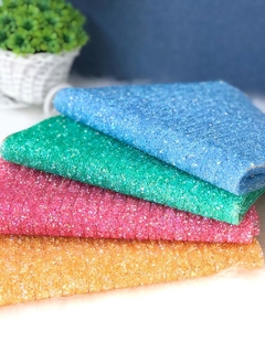 MANTA DE STRASS TONS PASTÉIS 1CM X 40CM POR UNIDADE (UMA TIRA)