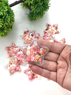 APLIQUE ESTRELA CRISTAL TRANSPARENTE ROSA MÉDIO COM 2UNIDADES - comprar online