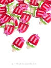 KIT COM 02 PICOLÉS ACRILICO MELANCIA COM LACINHO ROSA