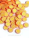 APLIQUE DE FIMO LARANJA G KIT COM 5 UNIDADES