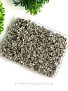 RONDELA DE STRASS 6MM EM ALUMÍNIO COR PRATA COM CRISTAL 10 GRAMAS