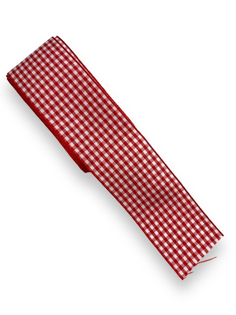 FITA IMPORTADA XADREZ VERMELHO 38MM 3 METROS
