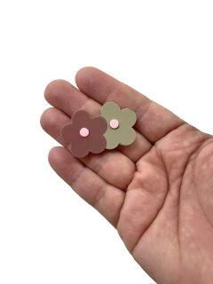 FLOR DE ACRILICO OUTONO / INVERNO MARROM E ACINZENTADO COM 2 UNIDADES - comprar online