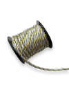 CORDÃO SÃO FRANCISCANO DE 5MM BRANCO COM DOURADO ( 2 METROS )