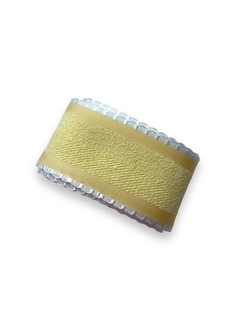 FITA BORDADA COM BABADINHO 38MM AMARELO CANDY (2 METROS)