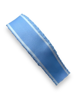 FITA TECIDO ESPECIAL COM BORDA POMPOM 38MM AZUL (2 METROS)