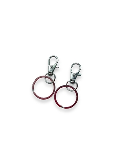 MOSQUETÃO PARA CHAVEIRO LAGOSTA COM ARGOLA 5CM PRATA ( 2 UNIDADES )