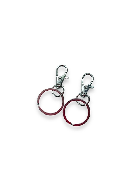 MOSQUETÃO PARA CHAVEIRO LAGOSTA COM ARGOLA 5CM PRATA ( 2 UNIDADES )