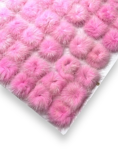 POMPONS ACHATADINHOS DE PELUCIA 4,5CM ROSA AZALEIA 2 UNIDADES