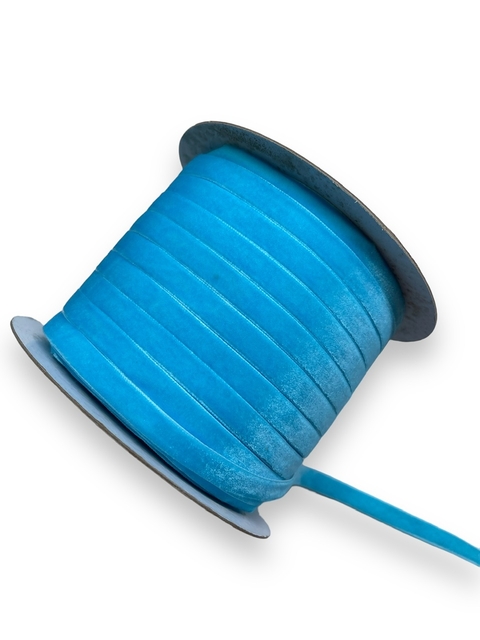 FITA VELUDO 10MM AZUL TURQUESA (2 METROS)