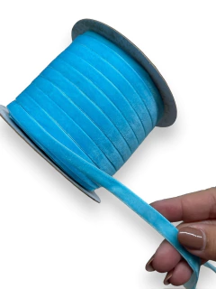 FITA VELUDO 10MM AZUL TURQUESA (2 METROS) - comprar online