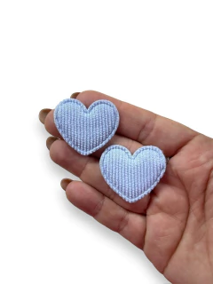 APLIQUE CORAÇÃO EM COTELÊ COM 02 UNIDADES na internet