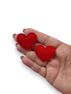 APLIQUE CORAÇÃO EM COTELÊ COM 02 UNIDADES na internet