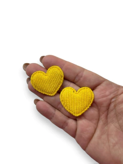 APLIQUE CORAÇÃO EM COTELÊ COM 02 UNIDADES - Sonhos da Lorena