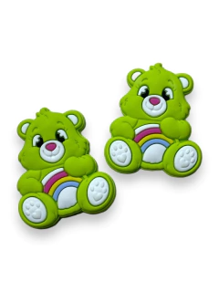 APLIQUE EMBORRACHADO URSINHO CARINHOSO VERDE 3CM (2 UNIDADES)