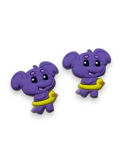 APLIQUE EMBORRACHADO PERSONAGEM BABY TUBE ELEFANTINHA LILÁS 3CM (2 UNIDADES)