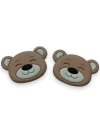 APLIQUE EMBORRACHADO URSO PERFIL MARROM OLHINHOS FECHADOS 3CM (2 UNIDADES)