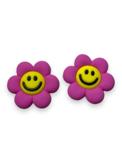 APLIQUE EMBORRACHADO FLOR EMOJI PINK 3CM (2 UNIDADES) na internet