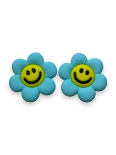 APLIQUE EMBORRACHADO FLOR EMOJI TIFFANY 3CM (2 UNIDADES)
