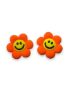 APLIQUE EMBORRACHADO FLOR EMOJI LARANJA 3CM (2 UNIDADES)