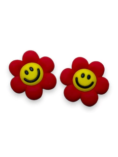 APLIQUE EMBORRACHADO FLOR EMOJI VERMELHO 3CM (2 UNIDADES)