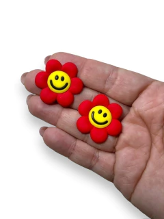 APLIQUE EMBORRACHADO FLOR EMOJI VERMELHO 3CM (2 UNIDADES) - Sonhos da Lorena