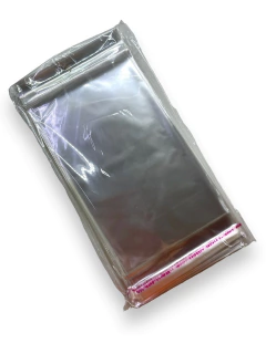 EMBALAGEM DE PLÁSTICO COM FURO 10X17CM AUTO COLANTE COM 100 UNIDADES