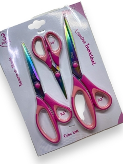 TESOURA MILI TITÂNIO ROSA KIT COM 3 UNIDADES - comprar online