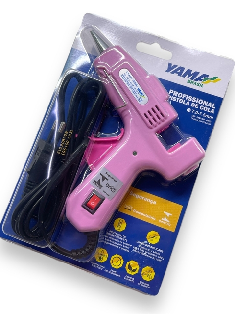 PISTOLA COLA QUENTE DE BASTÃO FINO ROSA YAMA