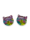 APLIQUES DE RESINA GATO COLORIDO 2CM ( 2 UNIDADES)