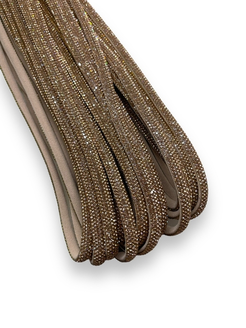 MEIA CANA DE STRASS ROSE 8MM (1 METRO)
