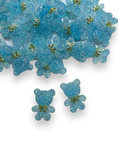 APLIQUE RESINADO URSINHO AZUL 3CM (2 UNIDADES)