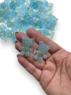 APLIQUE RESINADO URSINHO AZUL 3CM (2 UNIDADES) - comprar online