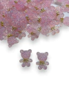 APLIQUE RESINADO URSINHO ROSA 3CM (2 UNIDADES)
