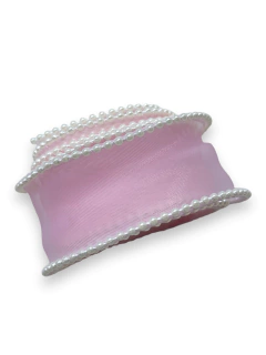Imagem do FITA ORGANZA COM BORDA DE PEROLAS 40MM (1 METRO)