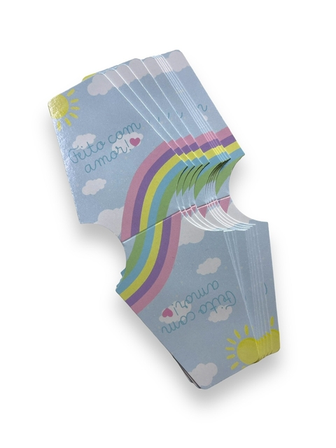 CARTELA EM PAPELARIA PARA BIJOUTERIAS 300G ARCO IRIS 13X4,8CM (10 UNIDADES)