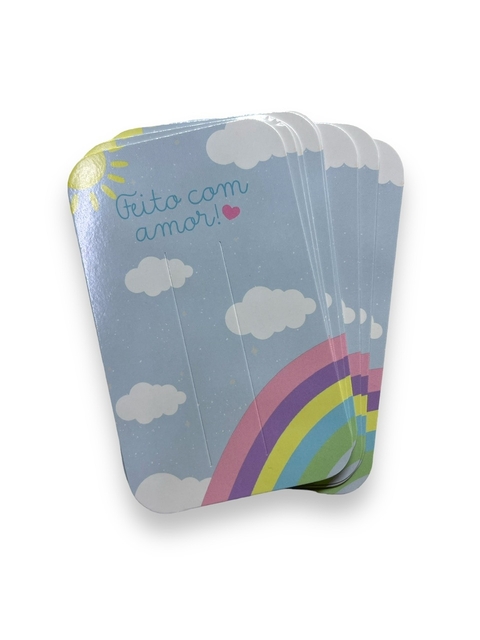 CARTELA EM PAPELARIA PARA LAÇOS 300G ARCO IRIS 6X10CM (10 UNIDADES)