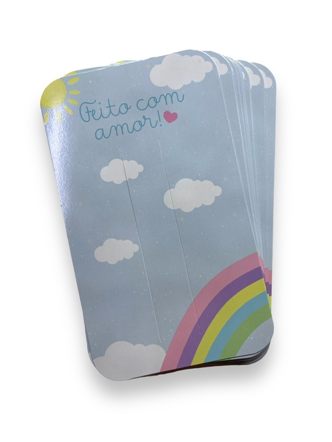 CARTELA EM PAPELARIA PARA LAÇOS 300G ARCO IRIS 9X15CM (10 UNIDADES)