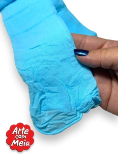 MEIA DE SEDA ARTE COM MEIA AZUL MINERAL COM 2 UND - Sonhos da Lorena