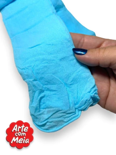 Imagem do MEIA DE SEDA ARTE COM MEIA AZUL MINERAL COM 2 UND